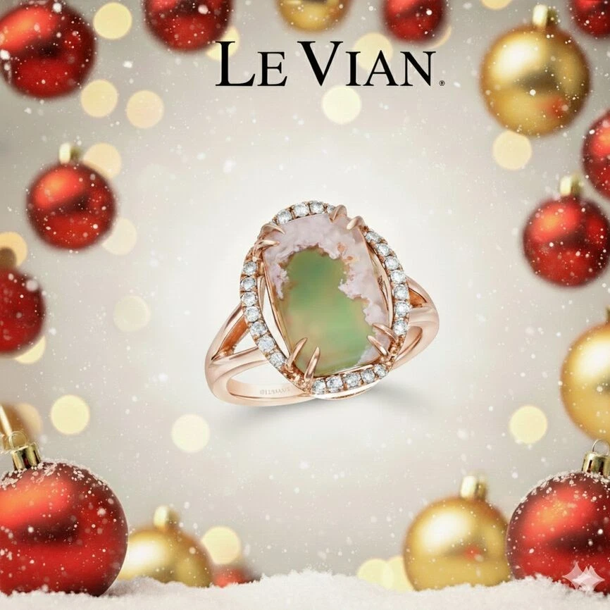 Anel de coquetel Le Vian folheado a ouro rosa 925 prata esterlina Aquaprase - Tamanho 6 - Imagem 3 de 4