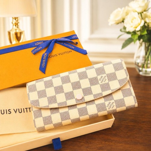 Louis Vuitton Portefeuille Emily Azur Long Wallet Pink with Storage Bag