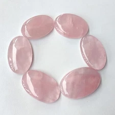 Natural Pink Rose Quartz Gemstone Wholesale Lot 6 Pcs Cabochon 378 Cts #10795