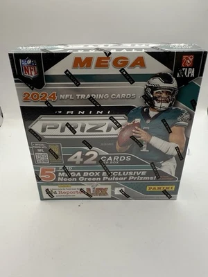 2024 Panini Prizm Football NFL Mega Box -BRAND NEW SEALED- Neon Green Pulsar
