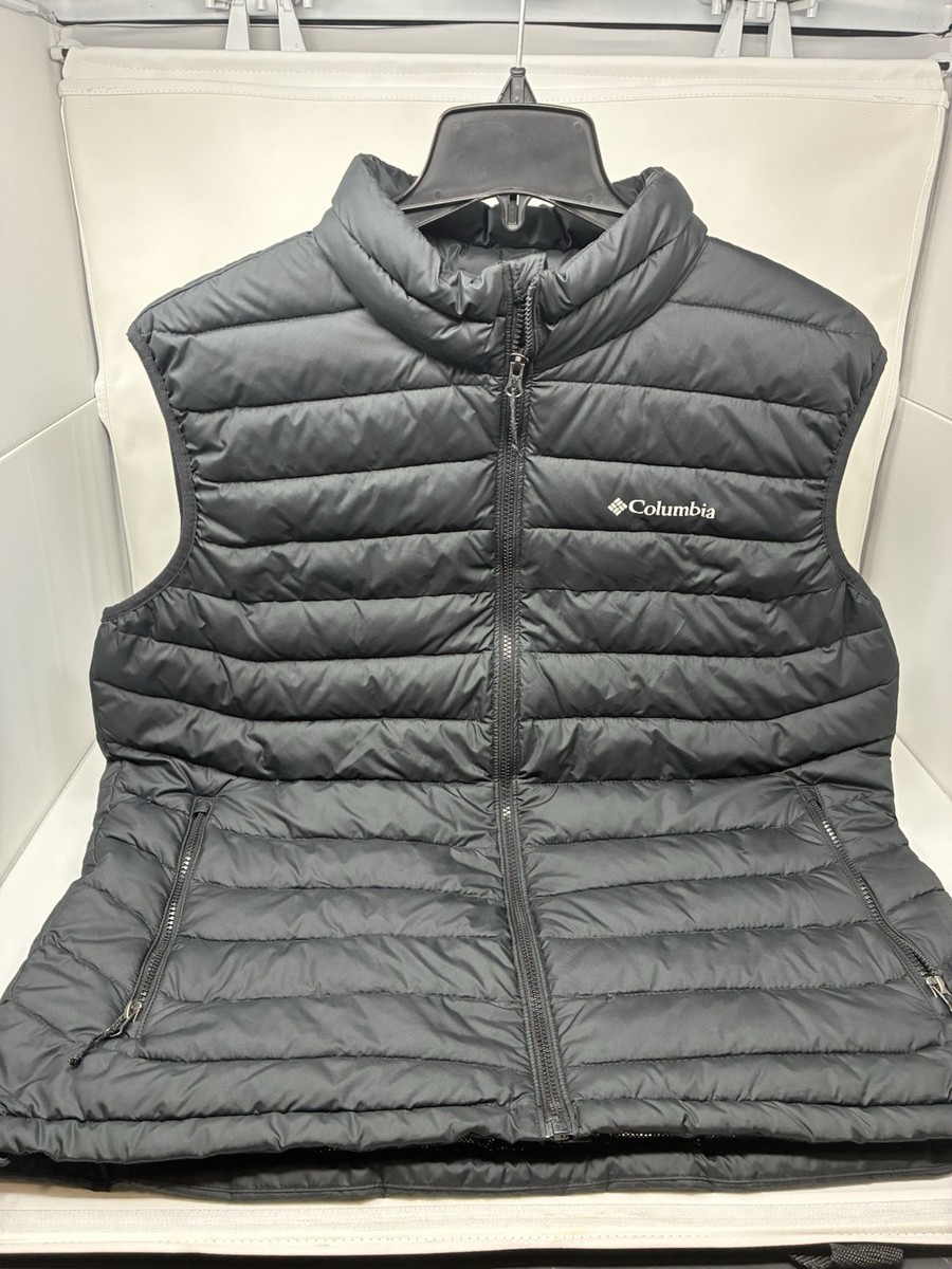 Mens Columbia Powder Lite Vest XL Black Omni-Heat Thermal Reflective Lining