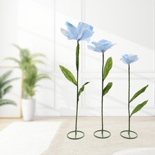 3PC Blue Large Artificial Flower For Fake Bouquet Wedding Home Party Decoration