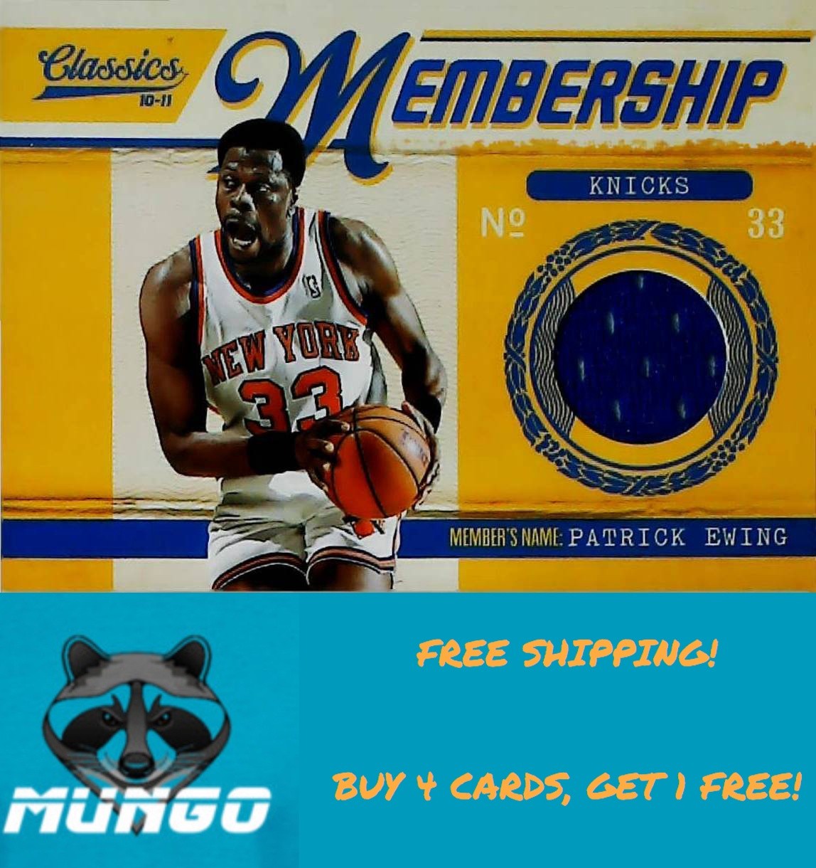 2010-11 Panini Classics #45 Patrick Ewing Membership Materials #/499