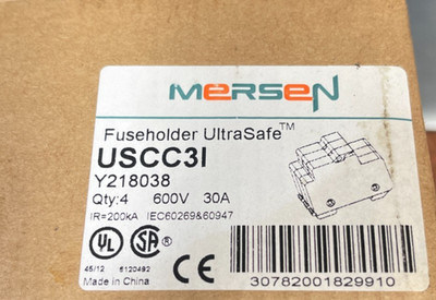 [BOX OF 3] Mersen USCC3I Ultrasafe Fuse Holder 30a Amp 600v-ac 3p