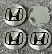 4pcs Fit Honda Civic Fit Wheel Center Silver Chrome Caps Black Hubcaps 2.25in 4pcs Fit Honda Civic Fit Wheel Center Silver Chrome Caps Black Hubcaps 2.25in