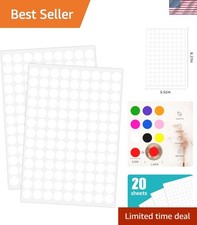 Strong Adhesive 2340 PCS White Circle Stickers - 1/2" Perfect for Sales  Crafts