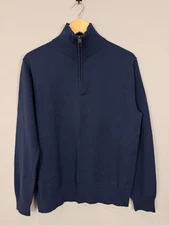 Men's J.CREW Blue Harbor Cotton Quarter-Zip Sweater M NWOT