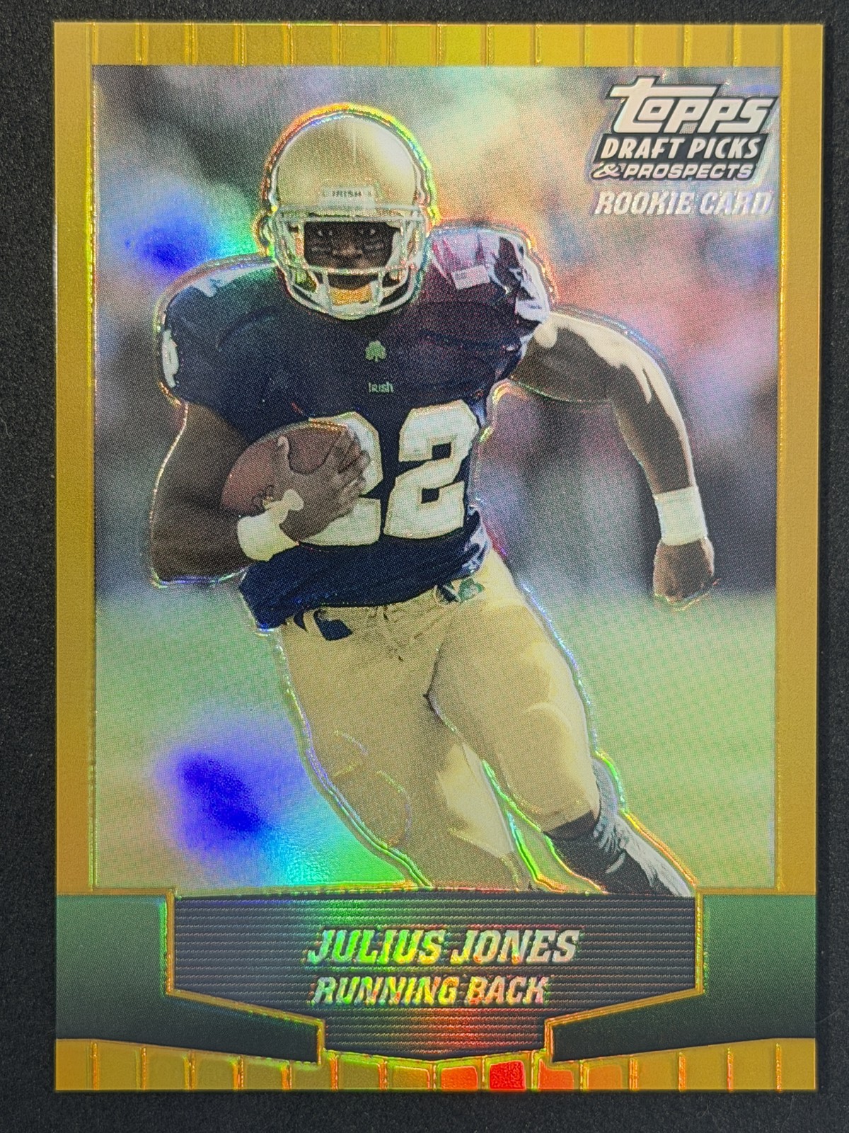 Julius Jones 2004 Topps Draft Picks Gold Refractor Notre Dame Irish RC
