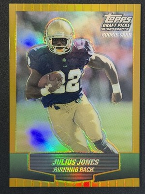 Julius Jones 2004 Topps Draft Picks Gold Refractor Notre Dame Irish RC