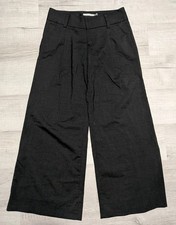 Alice + Olivia Black Wide Leg Wool Trouser Pant Size 6 Baggy