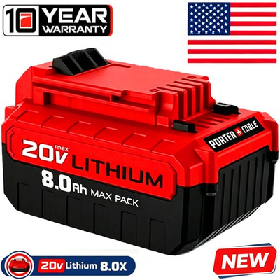 #ad NEW 20V 8.0Ah 20 Volt Lithium ion Battery for Porter Cable MAX PCC685L PCC680L $22.79