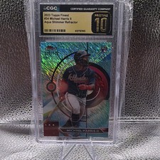 Michael Harris II 2023 Topps Finest #34 Aqua Shimmer Rookie RC 25/175 CGC 10
