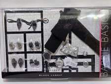 2009 Barbie Basics Look 04 Collection 001 Black Silver 5 Shoes Scarf Accessories