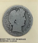 1892-S Barber Half Dollar 50c Key Date Almost Good details