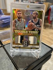 Panini Spectra Tim Duncan Tony Parker Gold Prizm #DT-SAS /10 GW 3 color patch