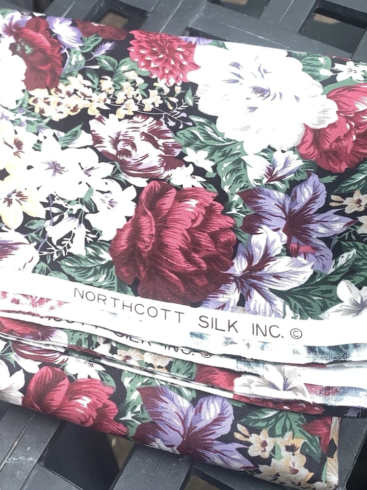 Fabric Cotton Blend Northcott Silk Inc 70” X 44” Floral - Image 3 of 4