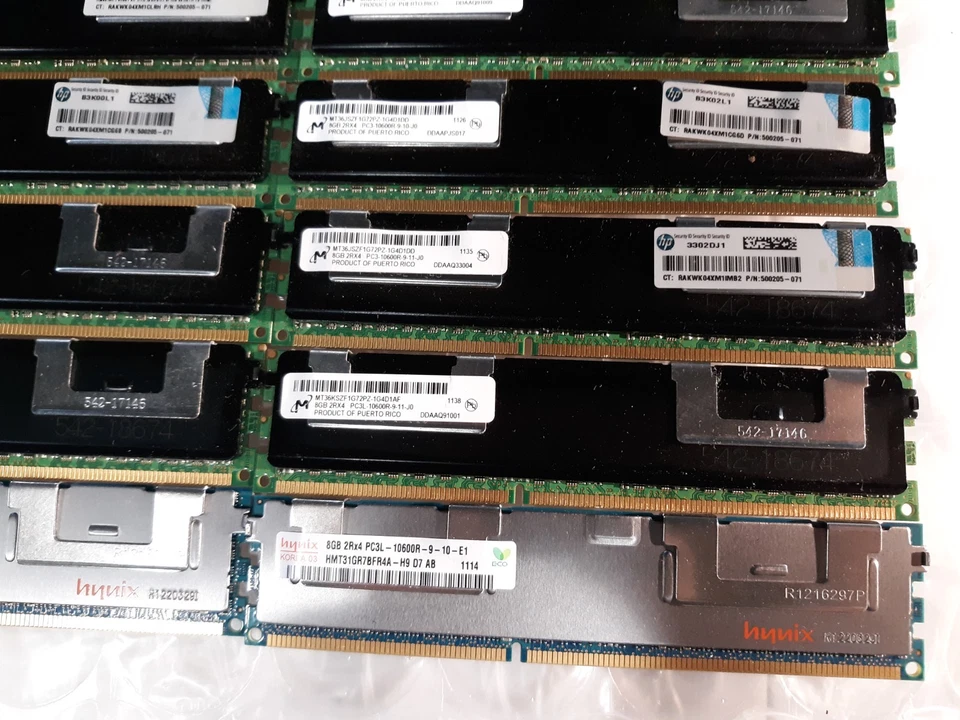 Lot of 48 Mix Samsung Micron Hynix 8GB 2Rx4 PC3/PC3L 10600R/8500R RAM - Image 2 of 4