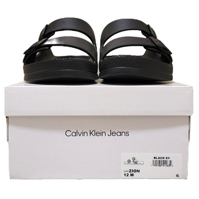 Calvin Klein Jeans Men Zion Wide Strap Footbed Slide Sandals Size US 8M White Calvin Klein Men main image 3