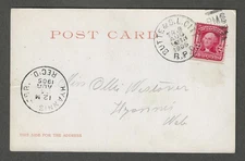 Butte and Salt Lake City RPO postal card 1905 pmkd Butte Montana, pictorial