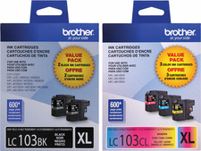New Genuine Brother LC103XL Black Color 4PK Ink Cartridge DCP-J152W, MFC-J245