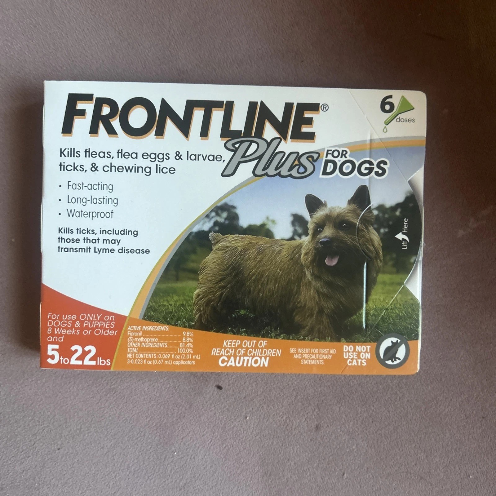 FRONTLINE Plus for Small Dogs 5 to 22 Pounds Dogs - 6 Doses