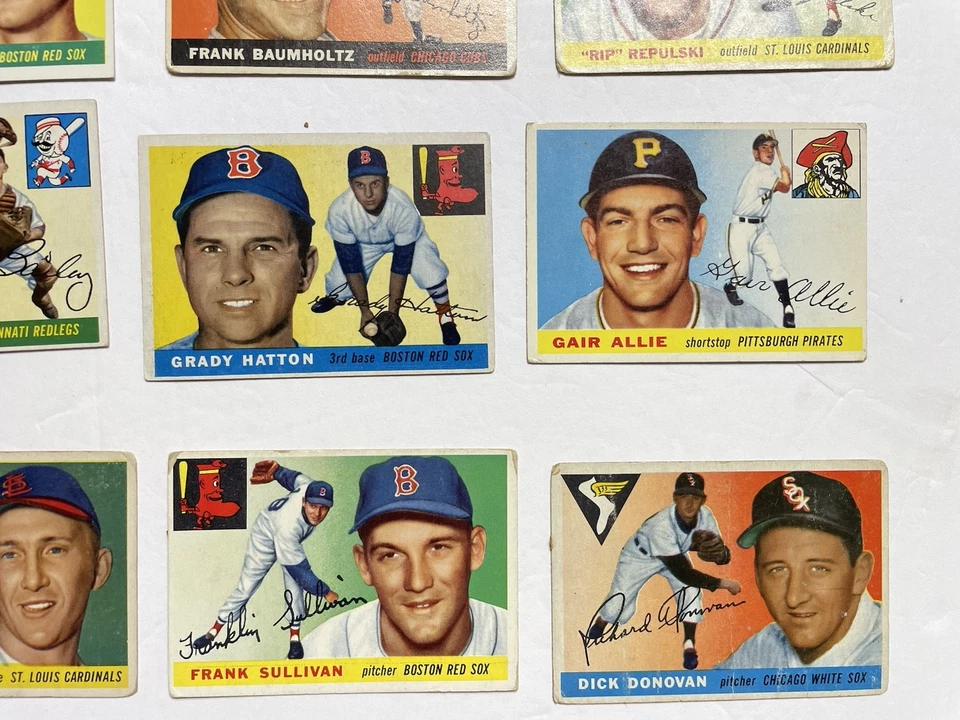 Lote de cartões de beisebol 1955 Topps - 16 cartões (com semi-estrelas). - Imagem 4 de 4
