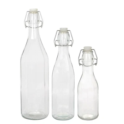 ARGON TABLEWARE Glass Drinks Bottle with Swing Top Reusable & Airtight for Water, Juice, Brewing