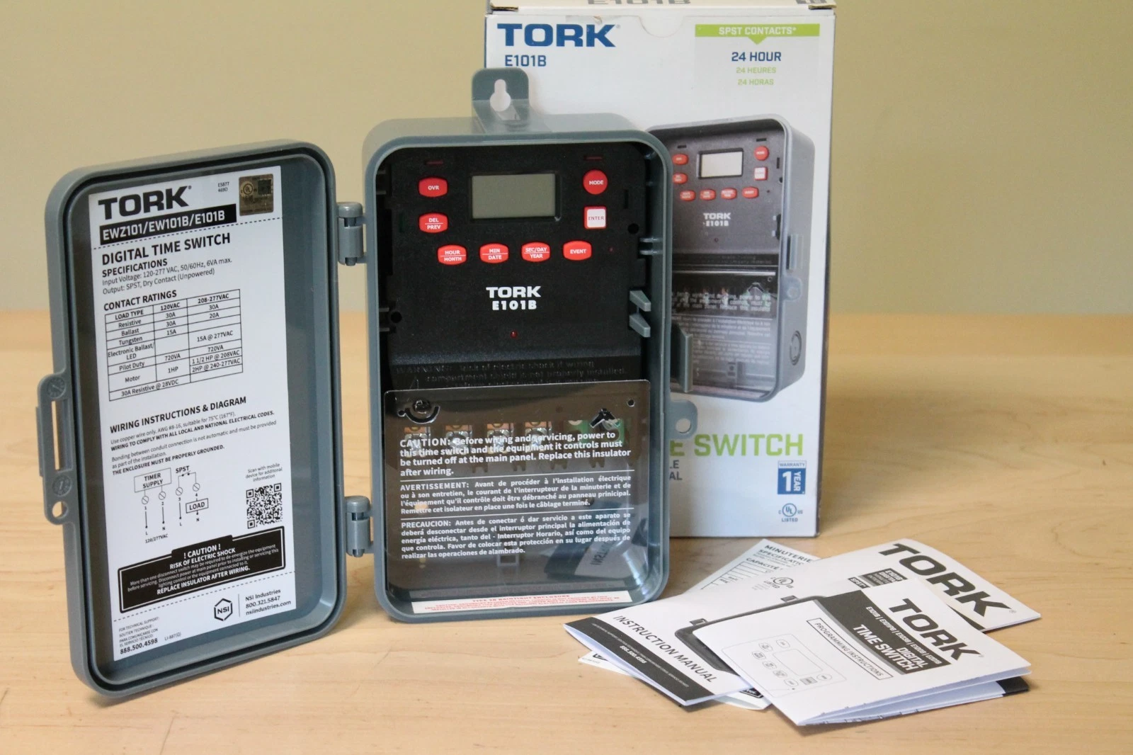 TORK E101B 24-Hour Digital Control Channel Timer 120-Volt to 277-Volt