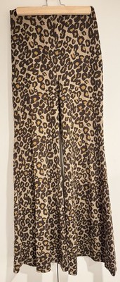 Rosetta Getty Leopard Interlock Jersey Pull On Flare Pants Size Small