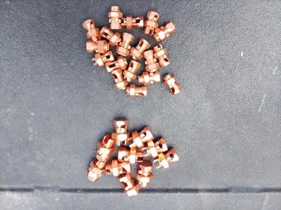 Copper Split bolts 18 pc. (2) 8 to 4 AWG Conductor 10 pc.(2) 16 to 8 AWG Conduct