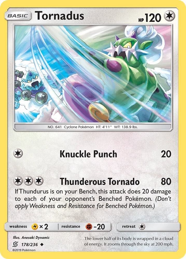 Tornadus #178/236 Sm - Unified Minds Uncommon Pokemon TCG NM