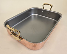 Mauviel 1830 Copper Roasting Pan w/ Brass Handels, 15.7" x 11.8" - NEW - France