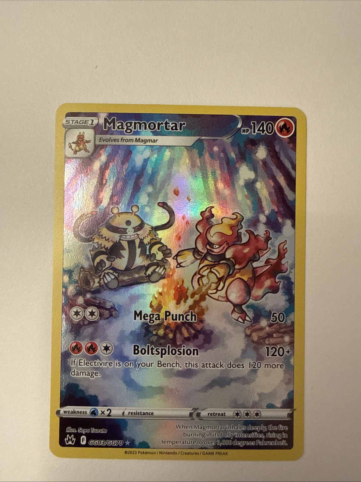 Magmortar GG03/GG70 Full Art 2023 Pokemon Crown Zenith Galarian Gallery Card NM