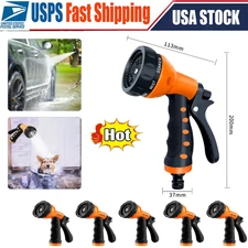 Heavy-Duty Garden Hose Nozzle - 8 Spray Patterns for Cleaning, Irrigation LOT