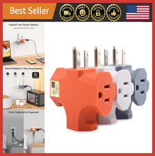3-Way Plug Adapter 15A 1875W, 3 Prong Outlet Splitter, Multicolor Pack