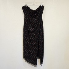 Black Cherry Asymmetrical Strapless Slit Dress Girly Grunge Gothabilly 2XL