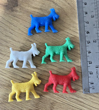 Tintin Milou  rouge bleu jaune blanc vert esso lot de 5 figurine pub esso 1970