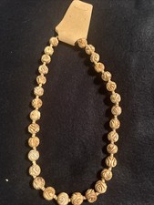 Carved Bead Necklace, Elephant, Possible Wood? Very Cool
