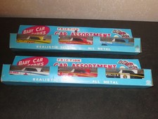 2 EARLY VINTAGE KYOEI-JAPAN JAPANESE TIN FRICTION FORD GALAXIE CAR SETS - MIB