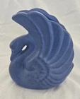 Niloak Pottery Swan Vase – Matte Blue Speckle, 6" tall