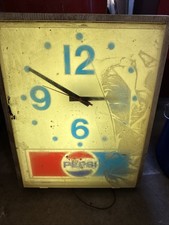 1960s Pepsi Cola Wall Clock Light Works Pepsi-cola Advertising Soda Pop Vintage