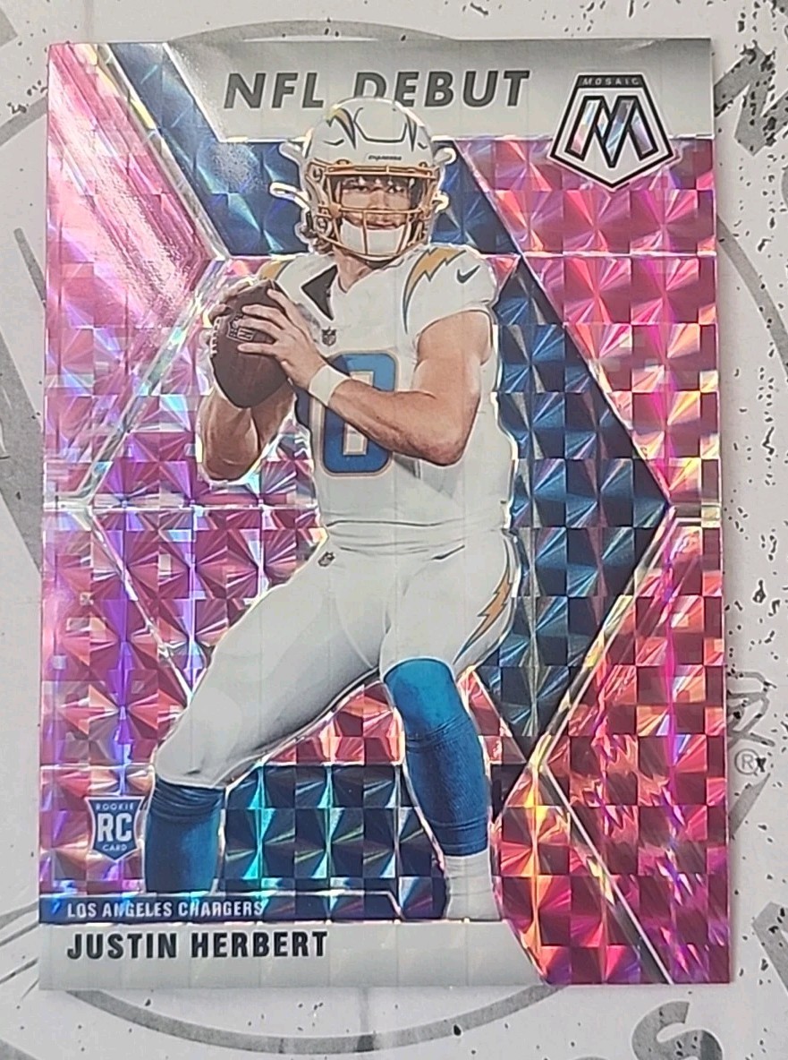 2020 Panini Mosaic - NFL Debut Justin Herbert #263 Camo Pink Mosaic Prizm (RC)