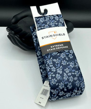 VAN HEUSEN Stain Shield Defense Men's Tie  Blue  Floral  NEW MSRP: 45.
