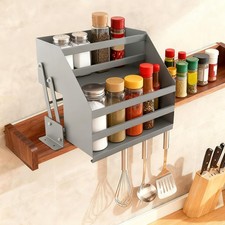 Pull Down Cabinet Organizer 2 Tier Pull-Out Cabinet Wall Shelf Spice Dishes Rack