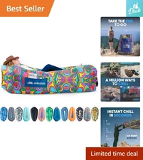 Shwaggins Psychedelic Inflatable Lounger – Comfort for Beach, Festivals, Camping
