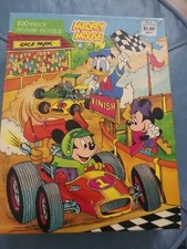 Vintage Mickey Mouse 100 Piece Puzzle 4605C-60 Golden 11.5" x 15" - Car Race