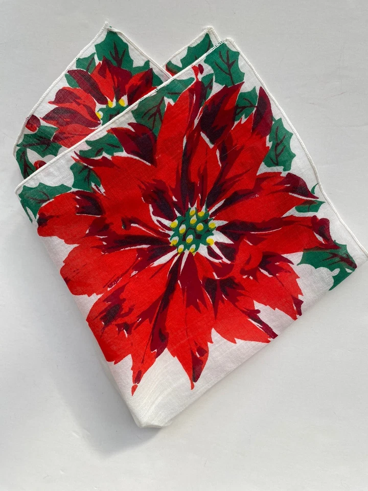 "De colección Hankie Bold Red Poinsettias 12x12,5""" Foto 2 de 4