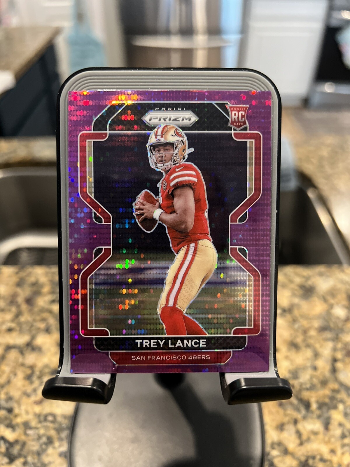 2021 Prizm Trey Lance Purple Pulsar Prizm Rookie RC #333 49ers