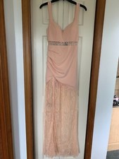 ENTRY Peach Spandex/Lace Maxi Dress Small NWT