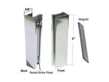 Shower Door U-Channel with Metal Strike Plate for 3/8"  5/16" Glass -Chrome-Set